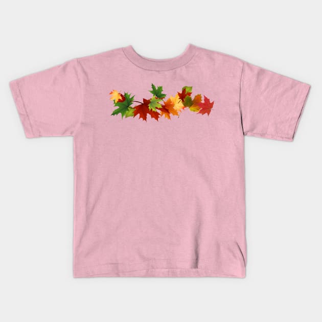 Autumn Leaves Kids T-Shirt by pasnthroo